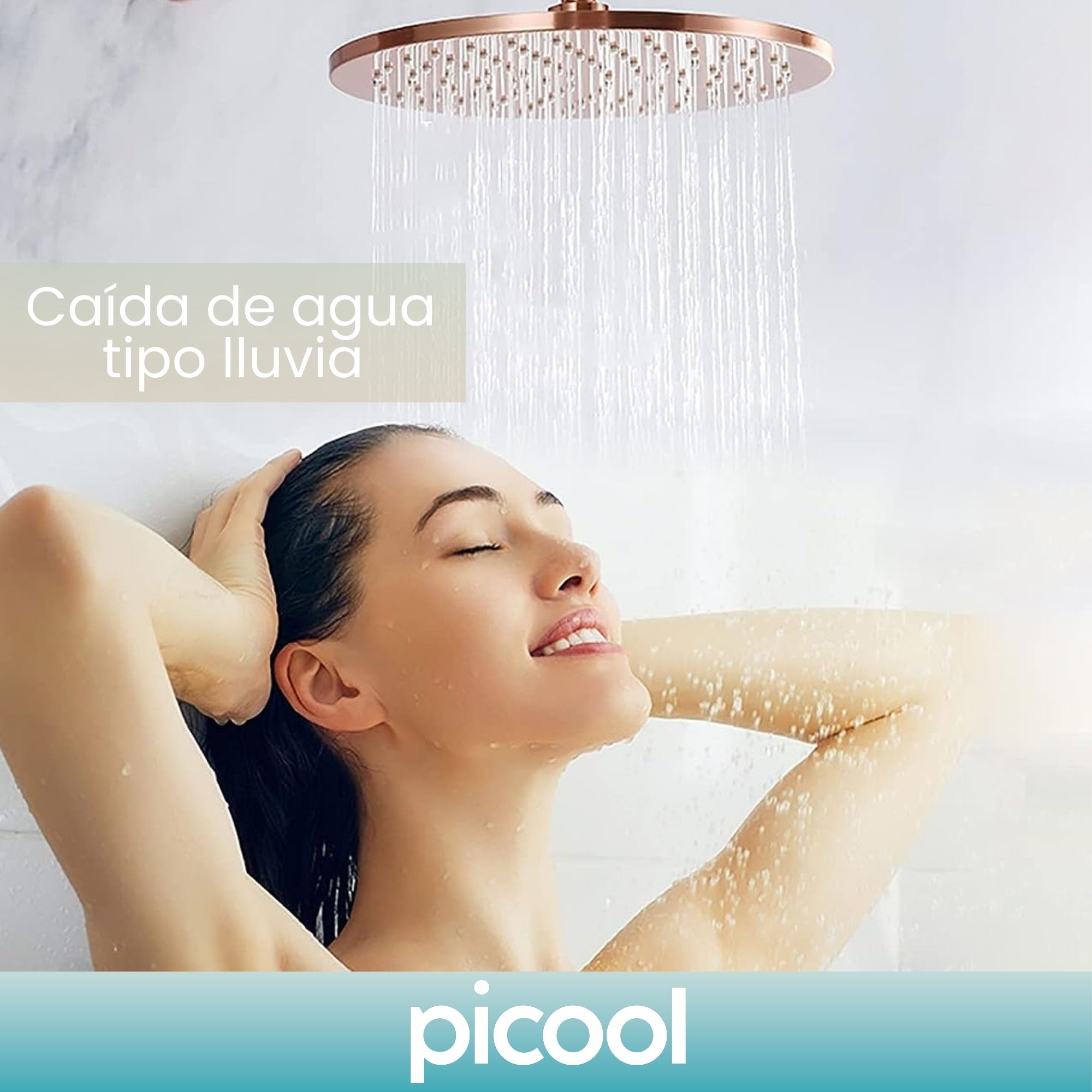 Kit Regadera Tipo Lluvia Redonda Rosa Con Manerales Teléfono