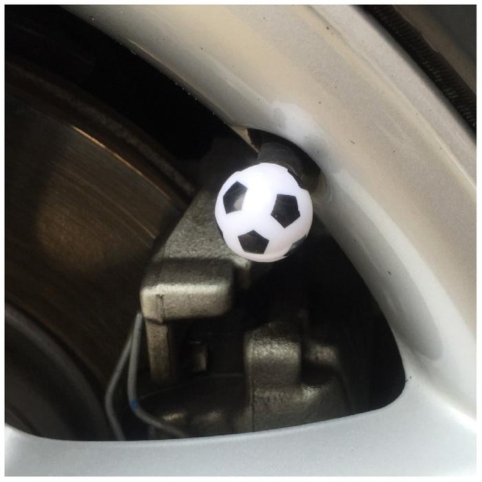 Tapón de Válvula de Automóvil MXUTP-005-4 20 pzas 1,9x1,9cm Plástico ABS Blanco y Negro Tapón de Balón de Futbol para Llantas, FutTap