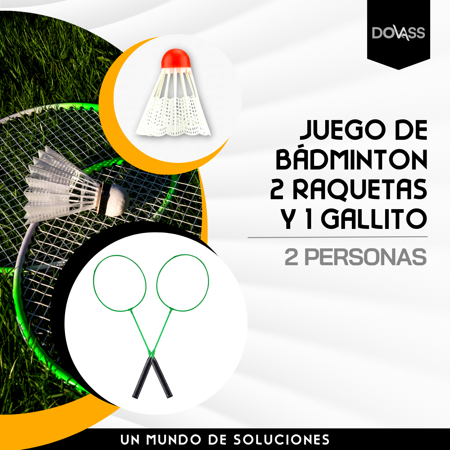 Juego De Badminton Gim Sport Disfruta al aire libre con el Juego de Badminton más completo Con Marco metálico 61.5 cm de largo Con cuerdas de nylon  2 raquetas y 1 gallito de plástico