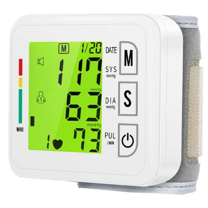 Baumanómetro con Voz Ingles Color MXPUG-001-16 1pza Blanco LCD Cable USB V8 135 a 195mm Diámetro Muñeca PressuGreen