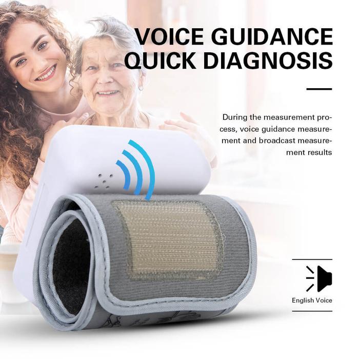 Baumanómetro con Voz Ingles Color MXPUG-001-16 1pza Blanco LCD Cable USB V8 135 a 195mm Diámetro Muñeca PressuGreen