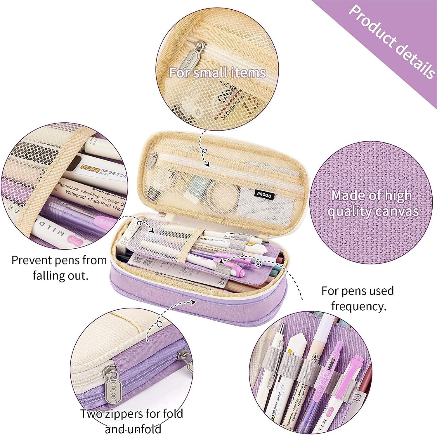 Estuche para Lápices de Gran Capacidad, Lapicera Expandible Organizador de Artículos de Papelería para Colegio Oficina Trabajo