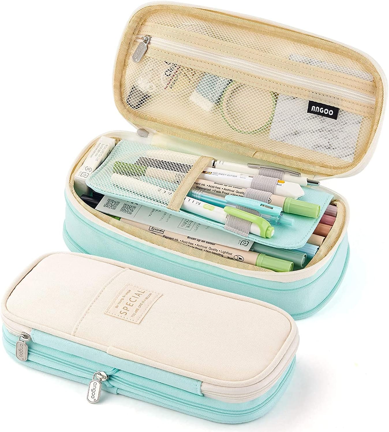 Estuche para Lápices de Gran Capacidad, Lapicera Expandible Organizador de Artículos de Papelería para Colegio Oficina Trabajo