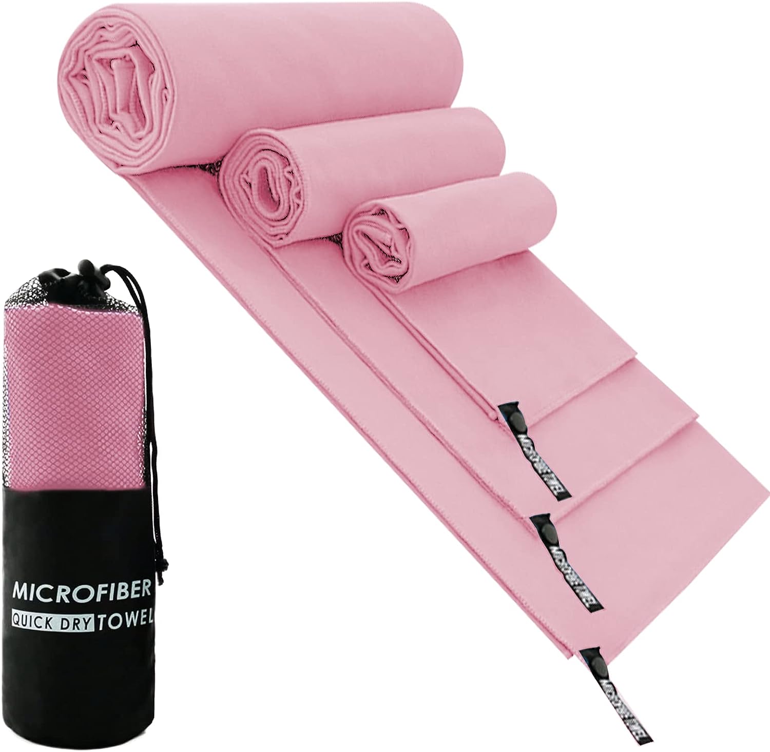 Toalla Microfibra Secado Rápido 3 PCS, Toalla de Viaje Ligera y Portatil, Toalla Deportiva para Playa, Natación, Yoga, Gimnasio, Camping, Senderismo
