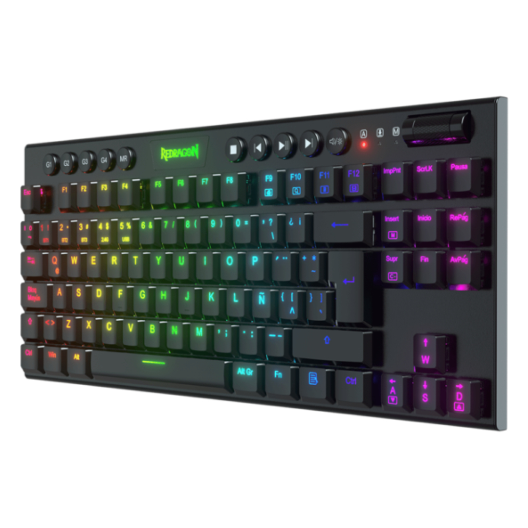 Teclado Gamer Redragon Horus K621 RGB TKL, Teclado Mecánico, Switch Redragon Red, Alámbrico/Inalámbrico, USB/Bluetooth, Negro