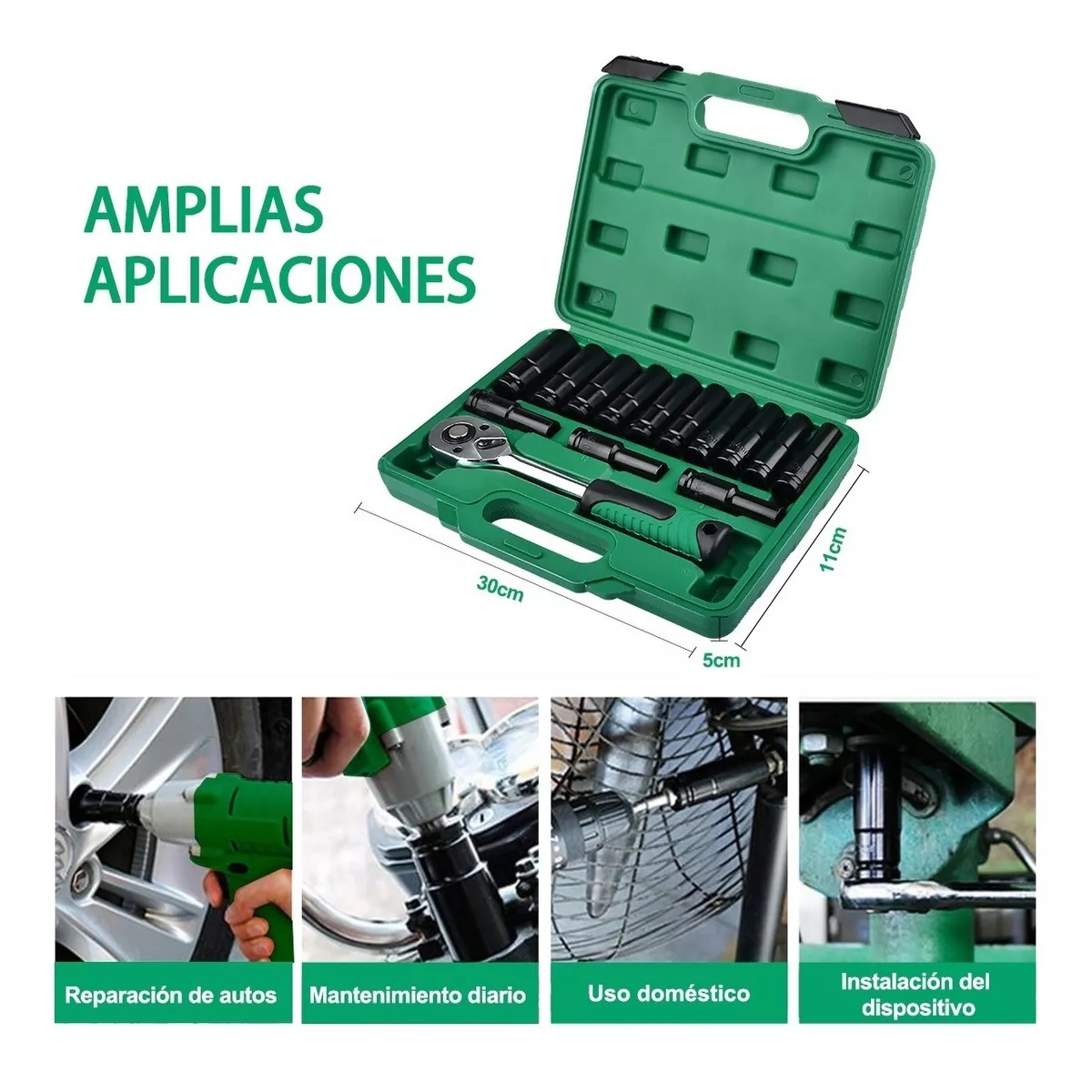 Kit De Llaves Vaso 1/2 Mecanica C/llave Carraca 14pz