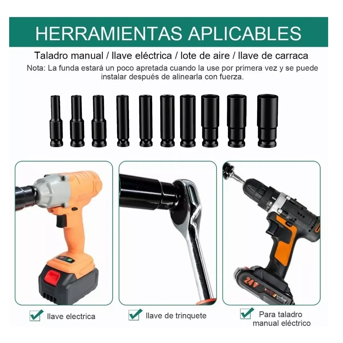 Juego De Herramientas Llave De Vaso 10 Pzas