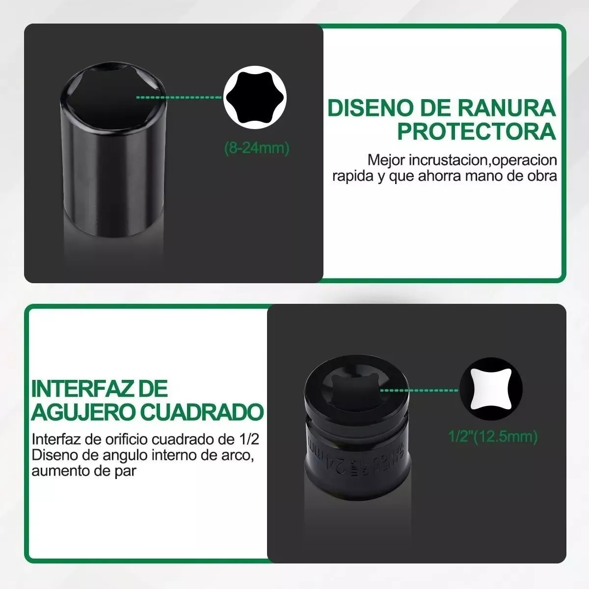 Herramientas Dados De Impacto Llaves Vaso 1/2 Mecanica 20p