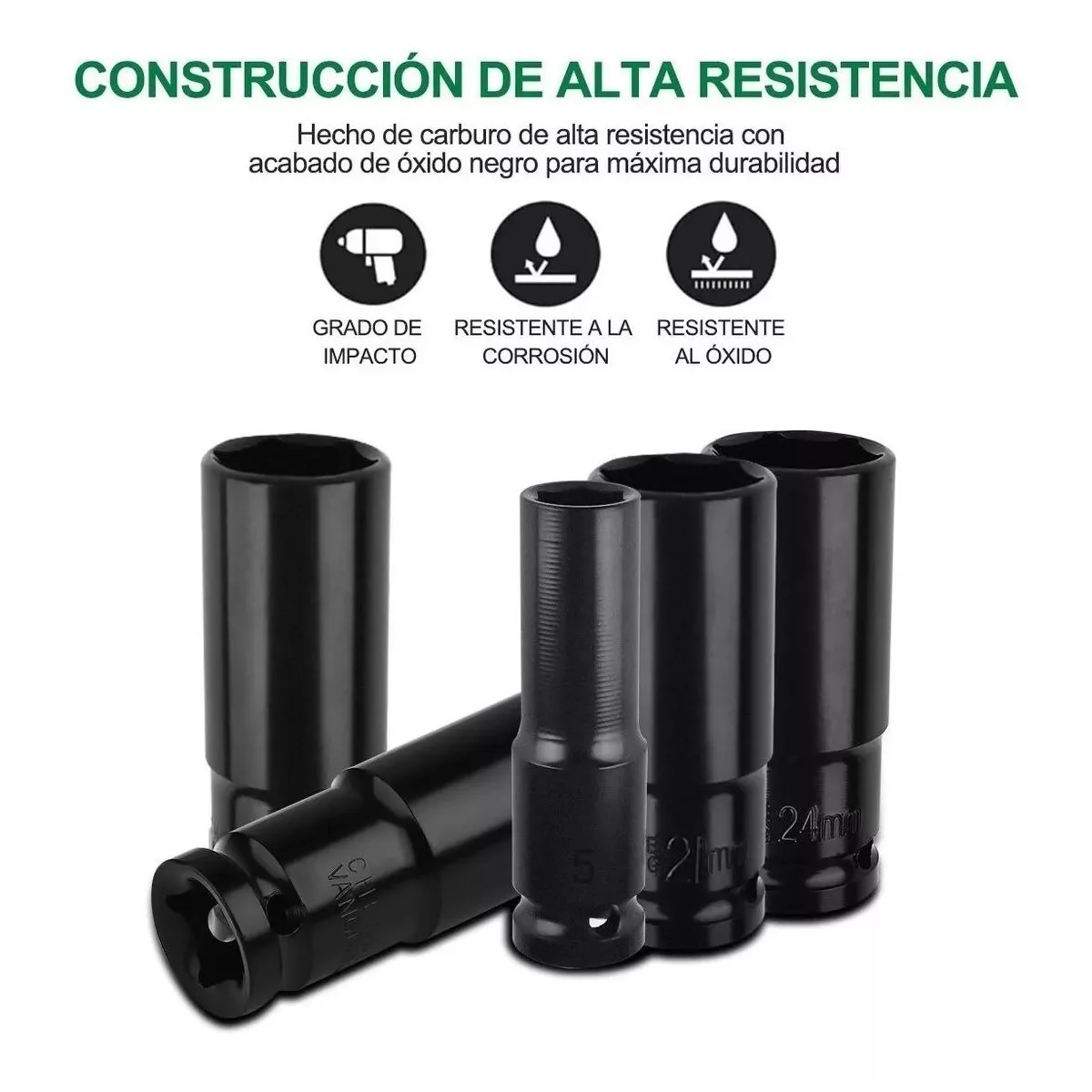 Herramientas Dados De Impacto Llaves Vaso 1/2 Mecanica 20p
