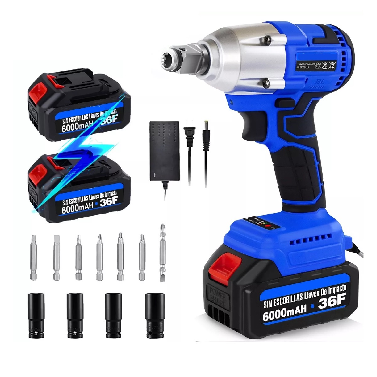 Llave De Impacto Eléctrica Inalámbr. 1/2 2 En 1 C/2 Batería