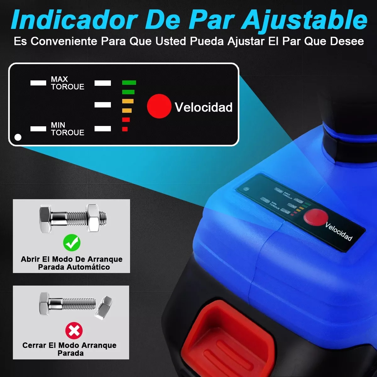 Llave De Impacto Eléctrica Inalámbr. 1/2 2 En 1 C/2 Batería