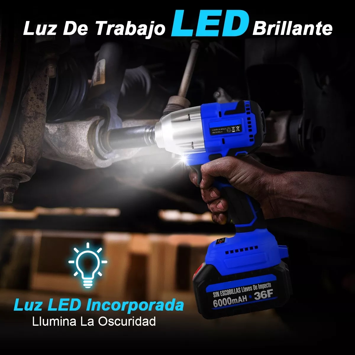 Llave De Impacto Eléctrica Inalámbr. 1/2 2 En 1 C/2 Batería