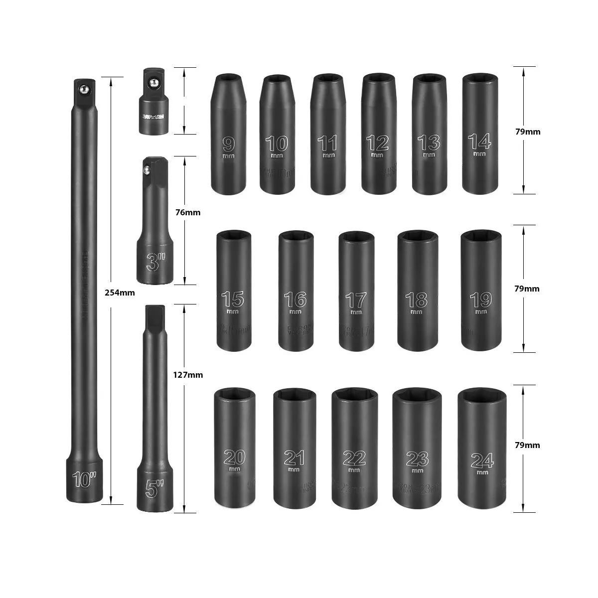 Juego De Herramientas Llave Vaso Mecanicas 20 Pzs 1/2