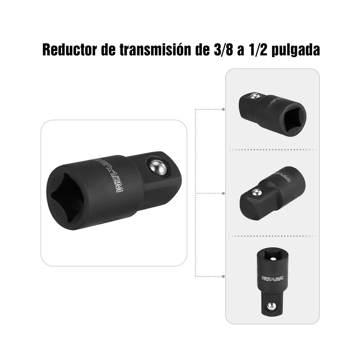 Adaptador de llave de vaso 3/8F x 1/2M