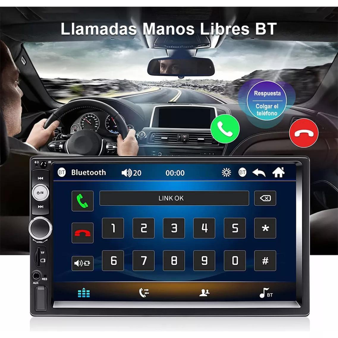 Autoestéreo Pantalla Táctil 7 Pulgadas Y Cámara trasera Blouethoo, GPS