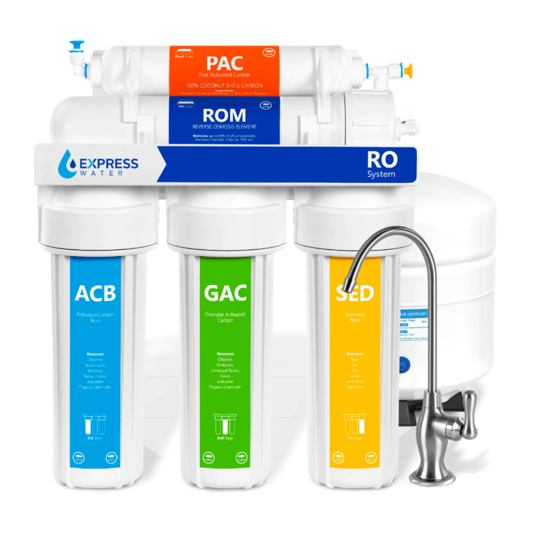 P/o Express Water - Sistema De Filtración De Agua De Ósmosis Inversa De 5 Etapas Con Grifo Y Tanque