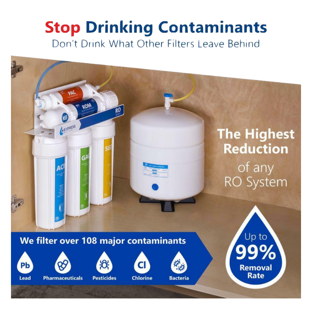 P/o Express Water - Sistema De Filtración De Agua De Ósmosis Inversa De 5 Etapas Con Grifo Y Tanque