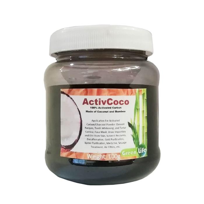 Carbón Vegetal Orgánico a Mayoreo MXOBC-002-6 250g Carbón Activado Envase con Tapa, ActivCoco
