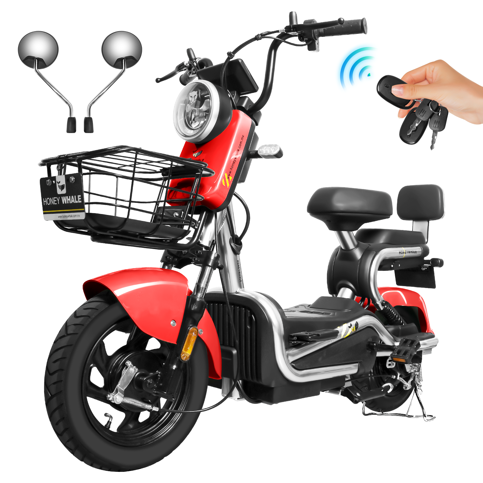 Motobici Eléctrica Honey Whale KC Rojo.