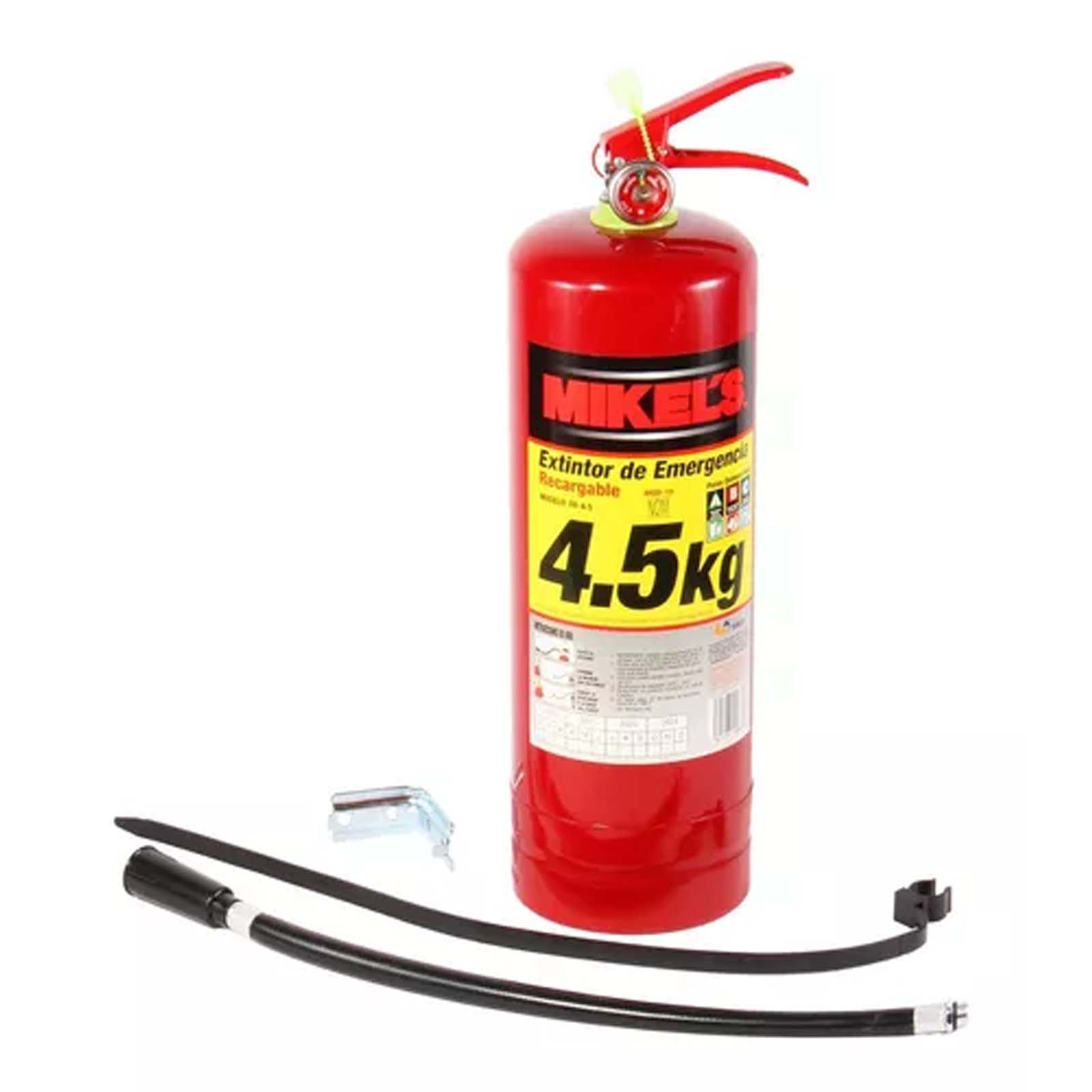 Extintor Emergencia Recargable 4.5kg Polvo Químico Mikels