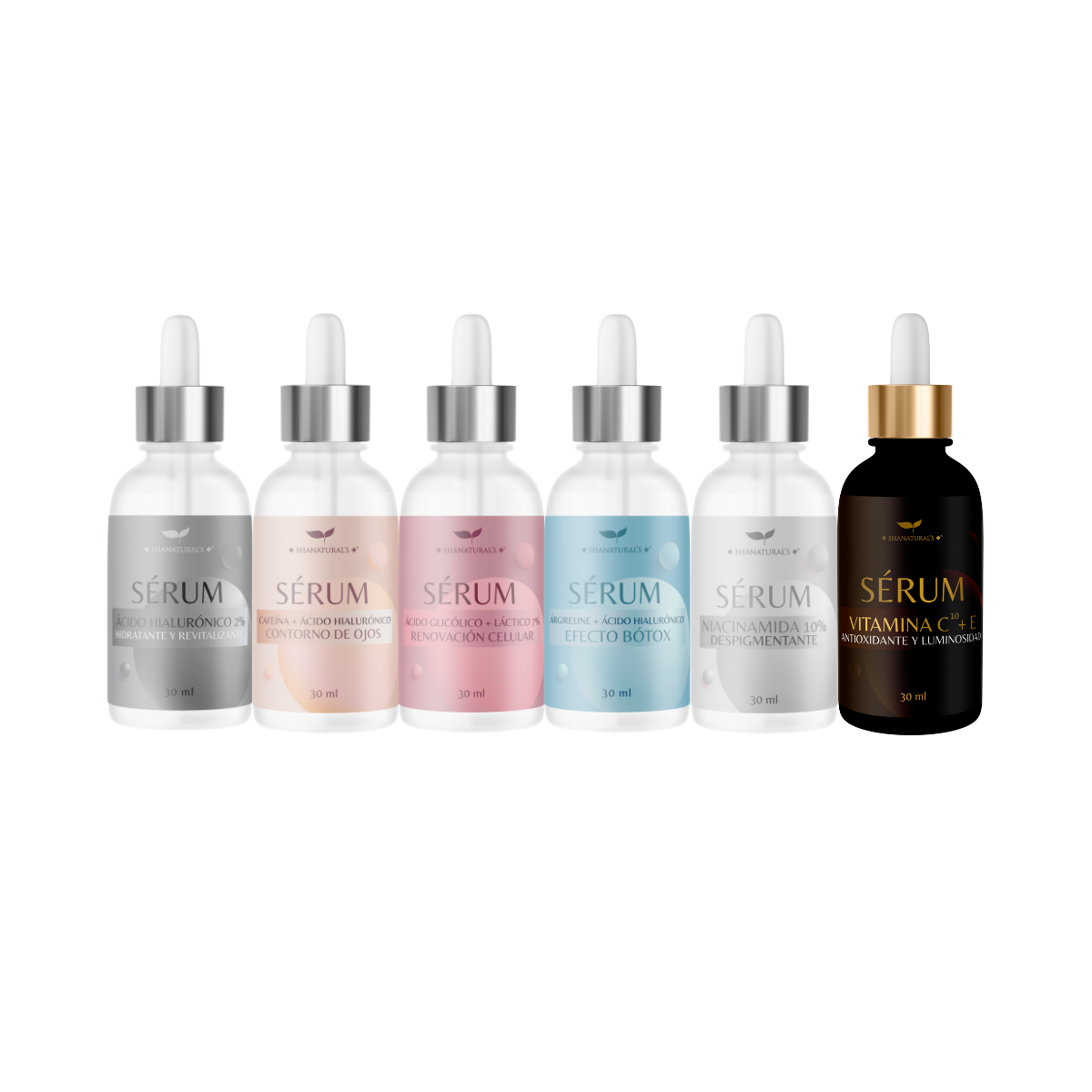 Kit facial 6 Serums 30 ml c/u Shanaturals 