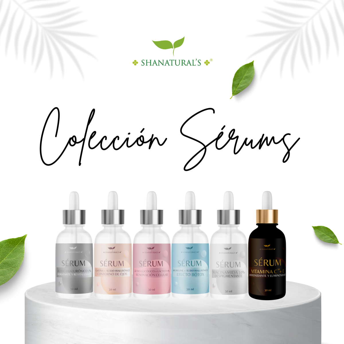 Kit facial 6 Serums 30 ml c/u Shanaturals 