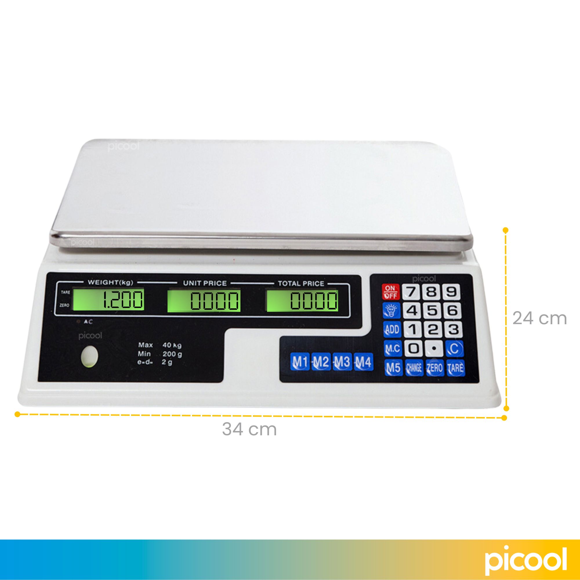 Bascula Comercial Digital 40kg 33cmx23cm Comercio Tienda