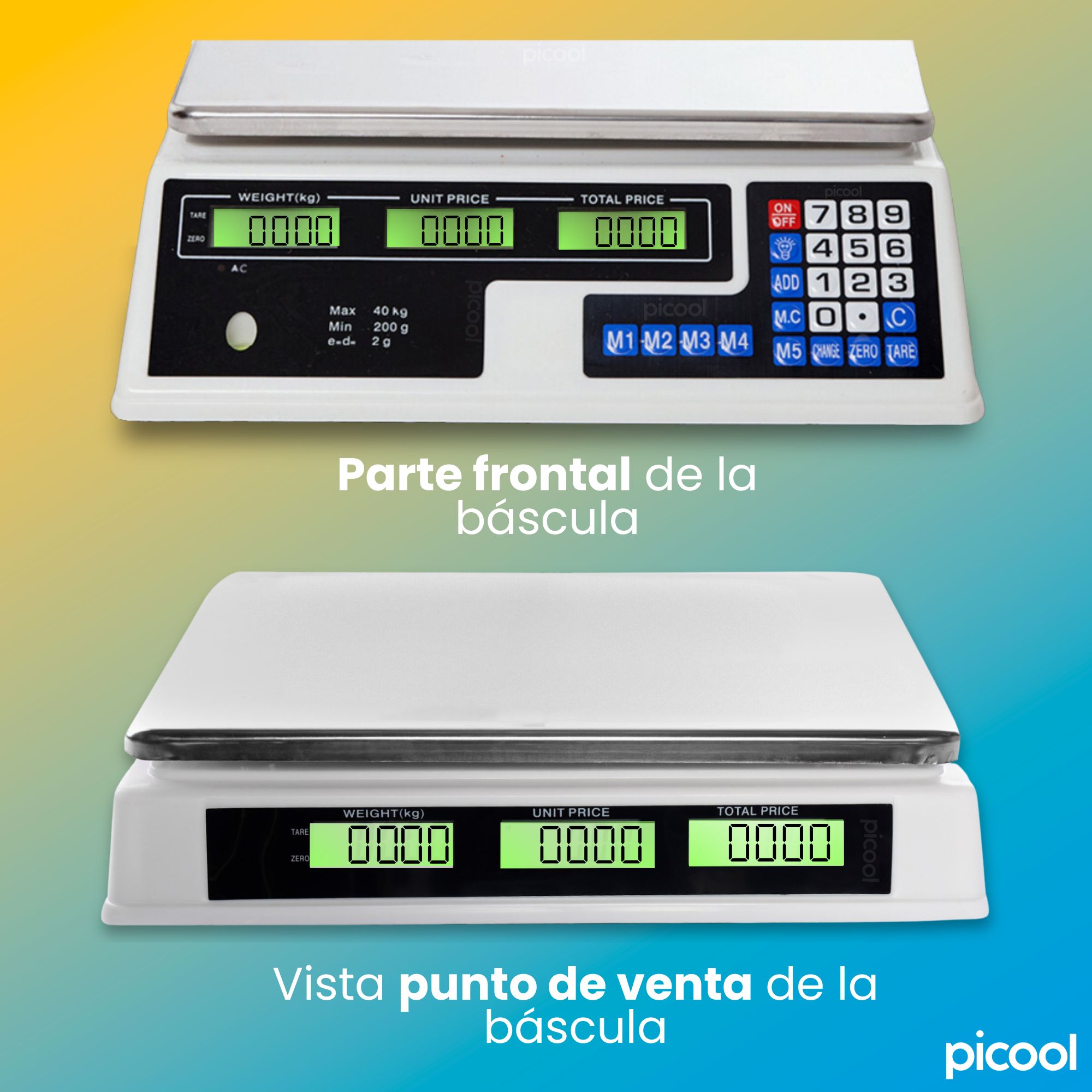 Bascula Comercial Digital 40kg 33cmx23cm Comercio Tienda