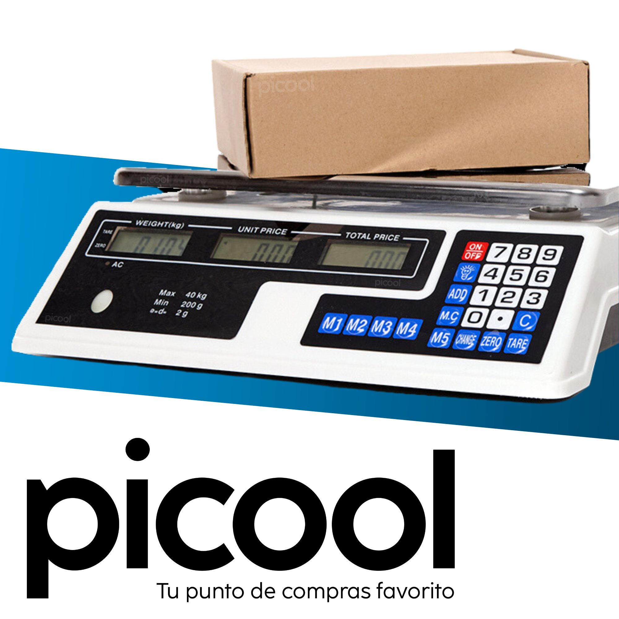 Báscula Comercial 40Kg Digital Peso Precio Importe 