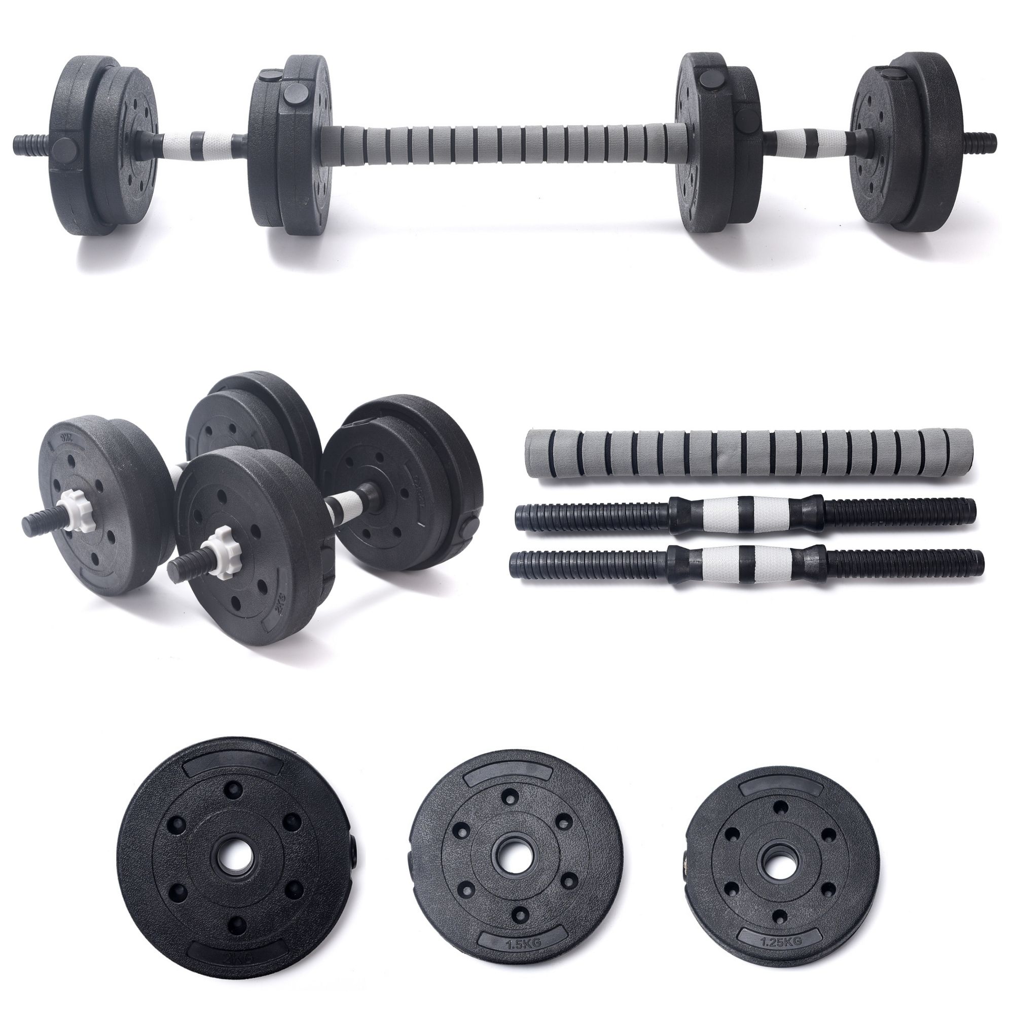 Juego Mancuernas Ajustable 30 Kg Pesa Con Barras Ejercicio