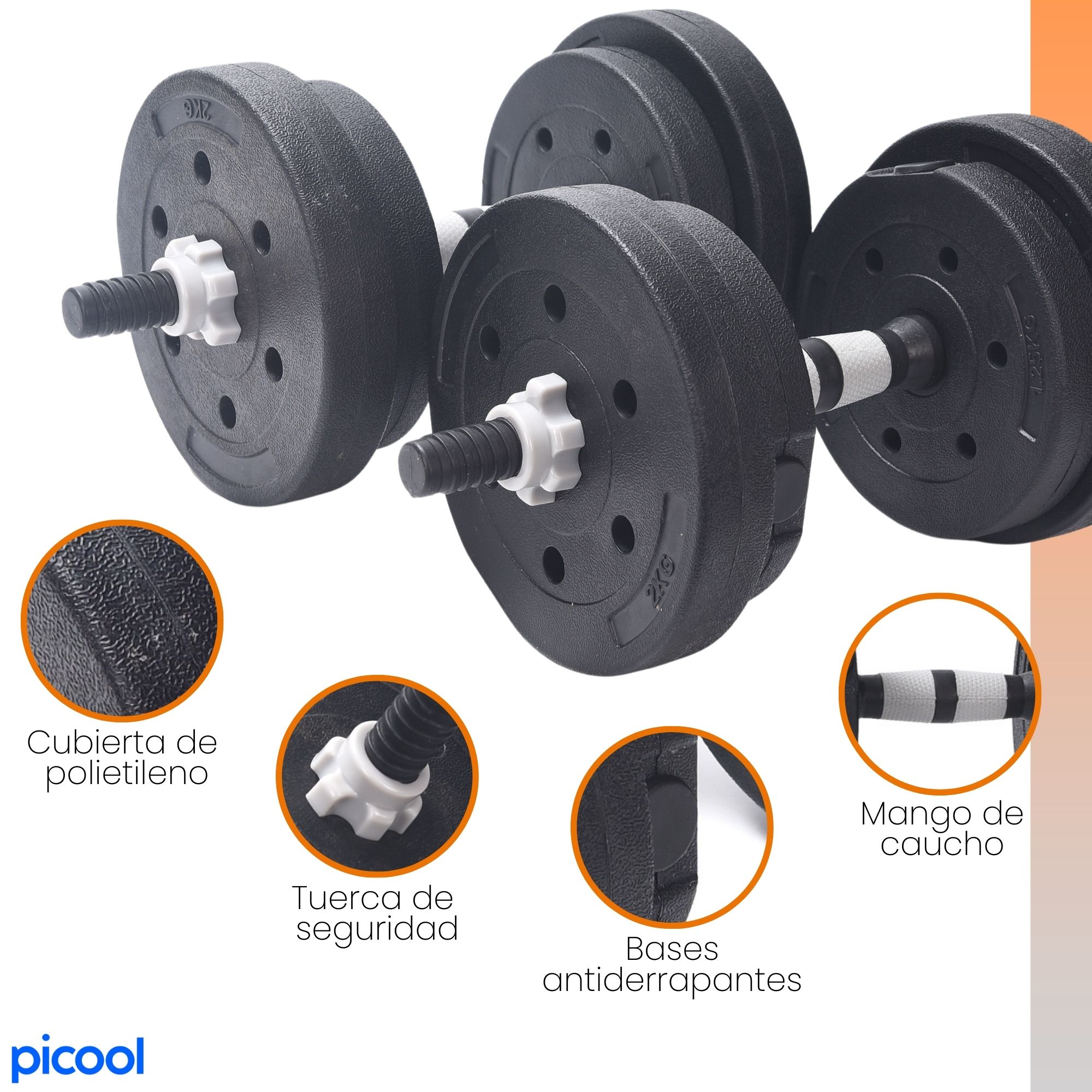 Juego Mancuernas Ajustable 30 Kg Pesa Con Barras Ejercicio