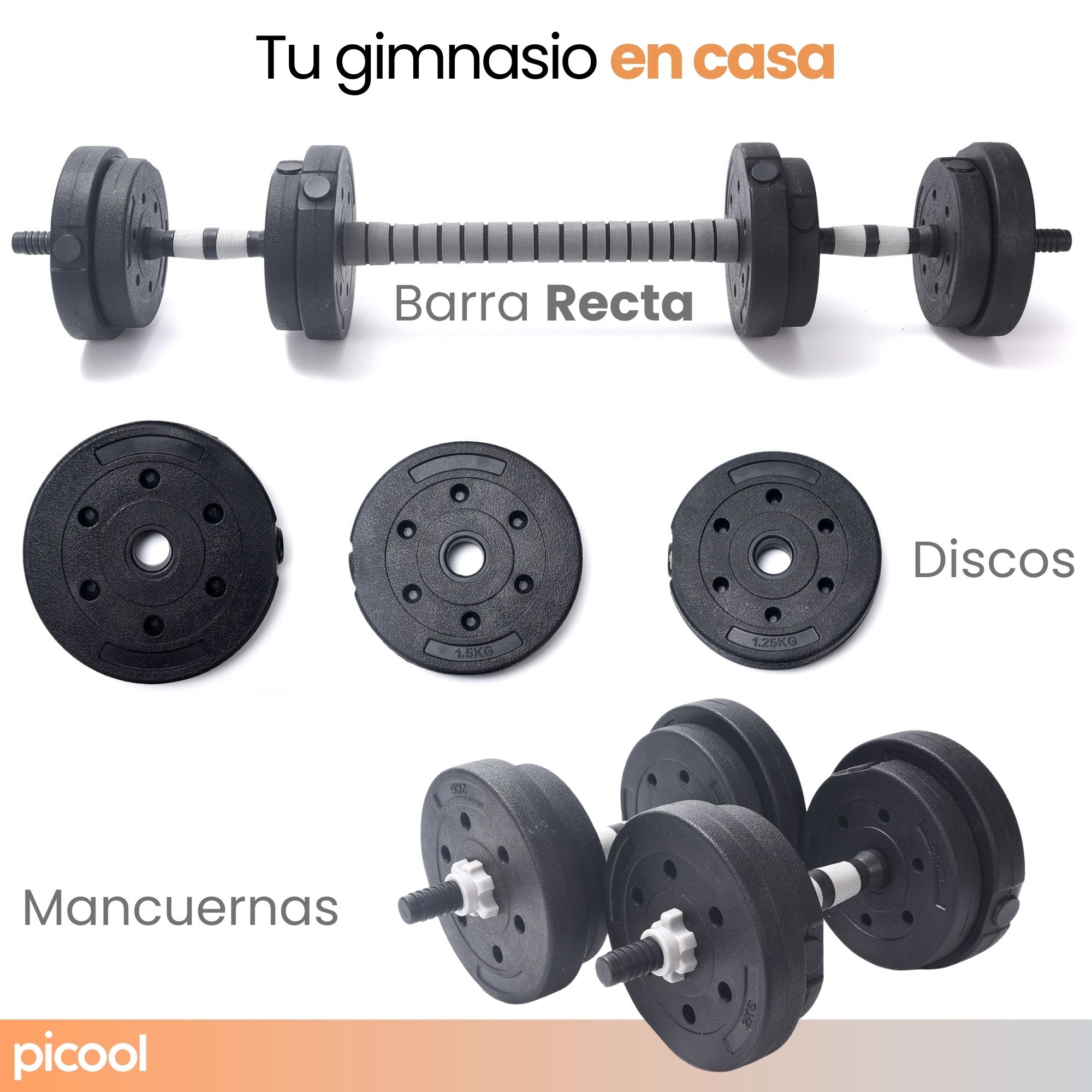 Juego Mancuernas Ajustable 30 Kg Pesa Con Barras Ejercicio