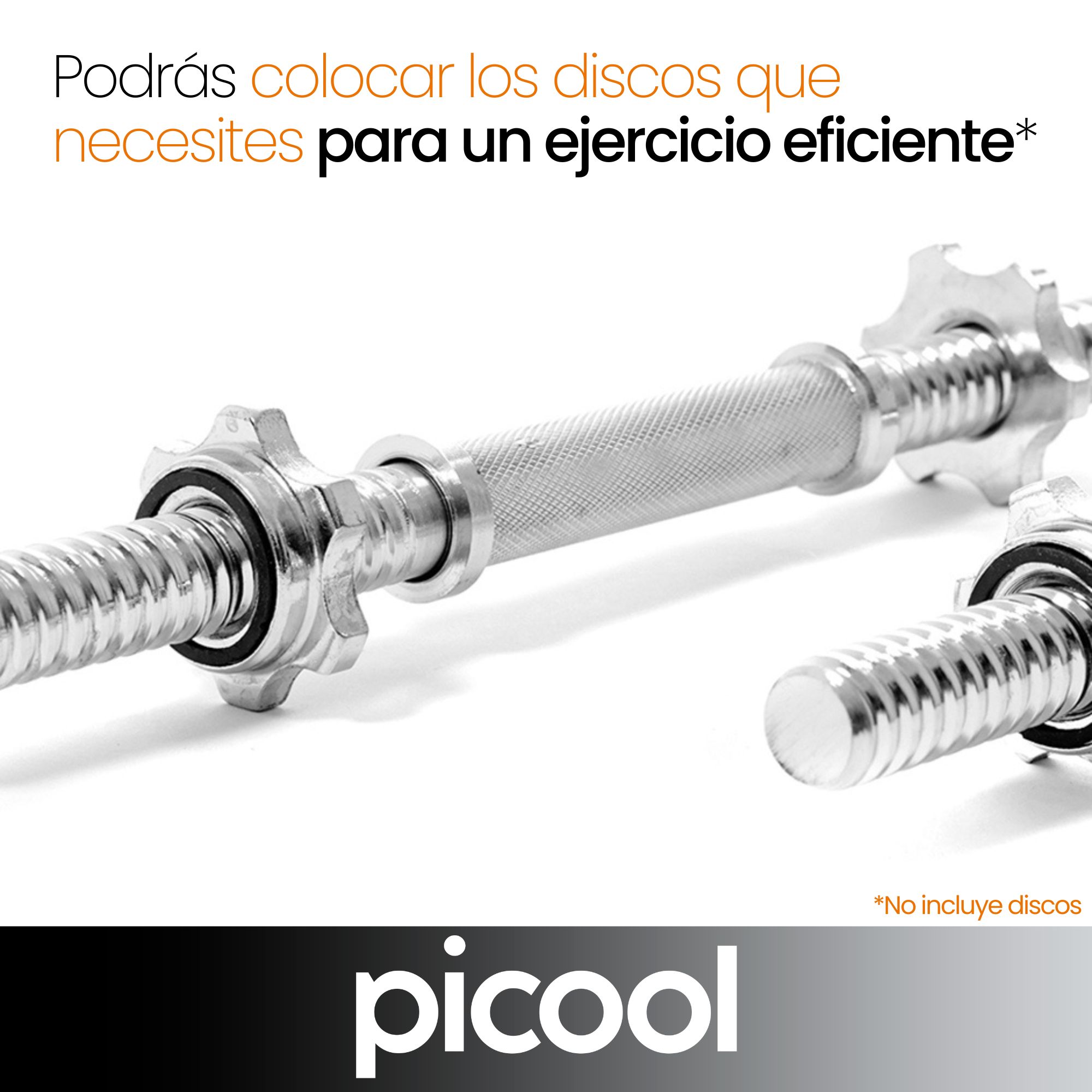 Par De Barras Cromadas Para Mancuerna Y Pesas Ajustables Gym