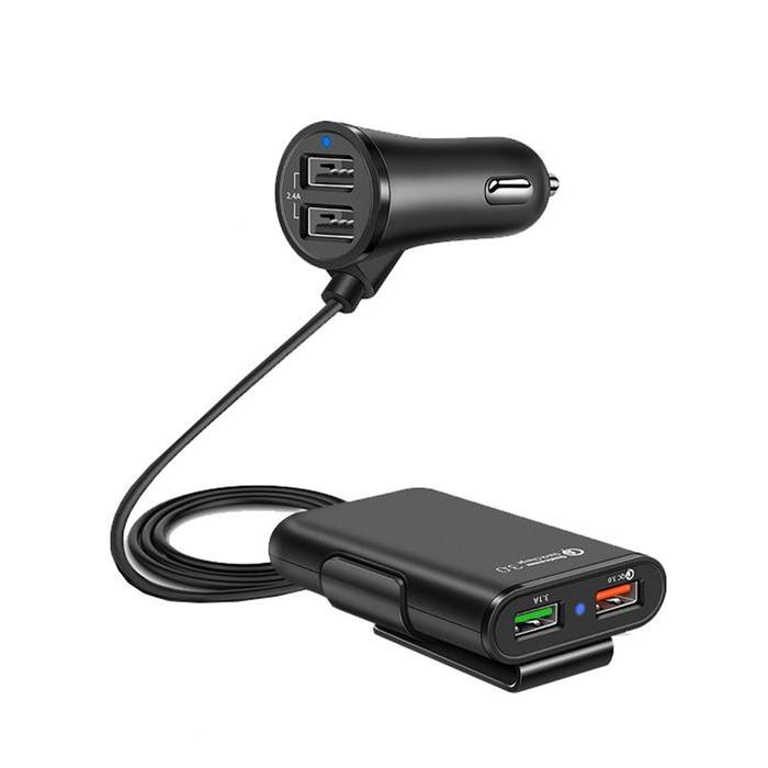 Cargador para Dispositivos Móviles MXMEX-001-29 4 Puertos USB 12-32V Salida 5V 2,4A 5V 3,1A 9-12V 1,8A 5V 3,1A Negro, ChargePro