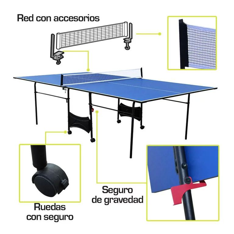Mesa de ping pong tamaño oficial plegable