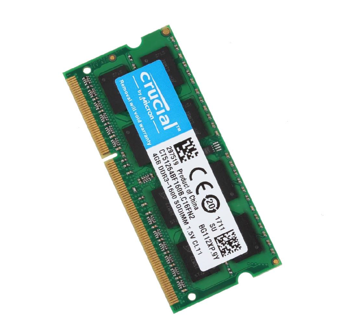 Memoria RAM 4 Gb DDR3L SODIMM 1600 Mhz Crucial Ct51264bf160bj