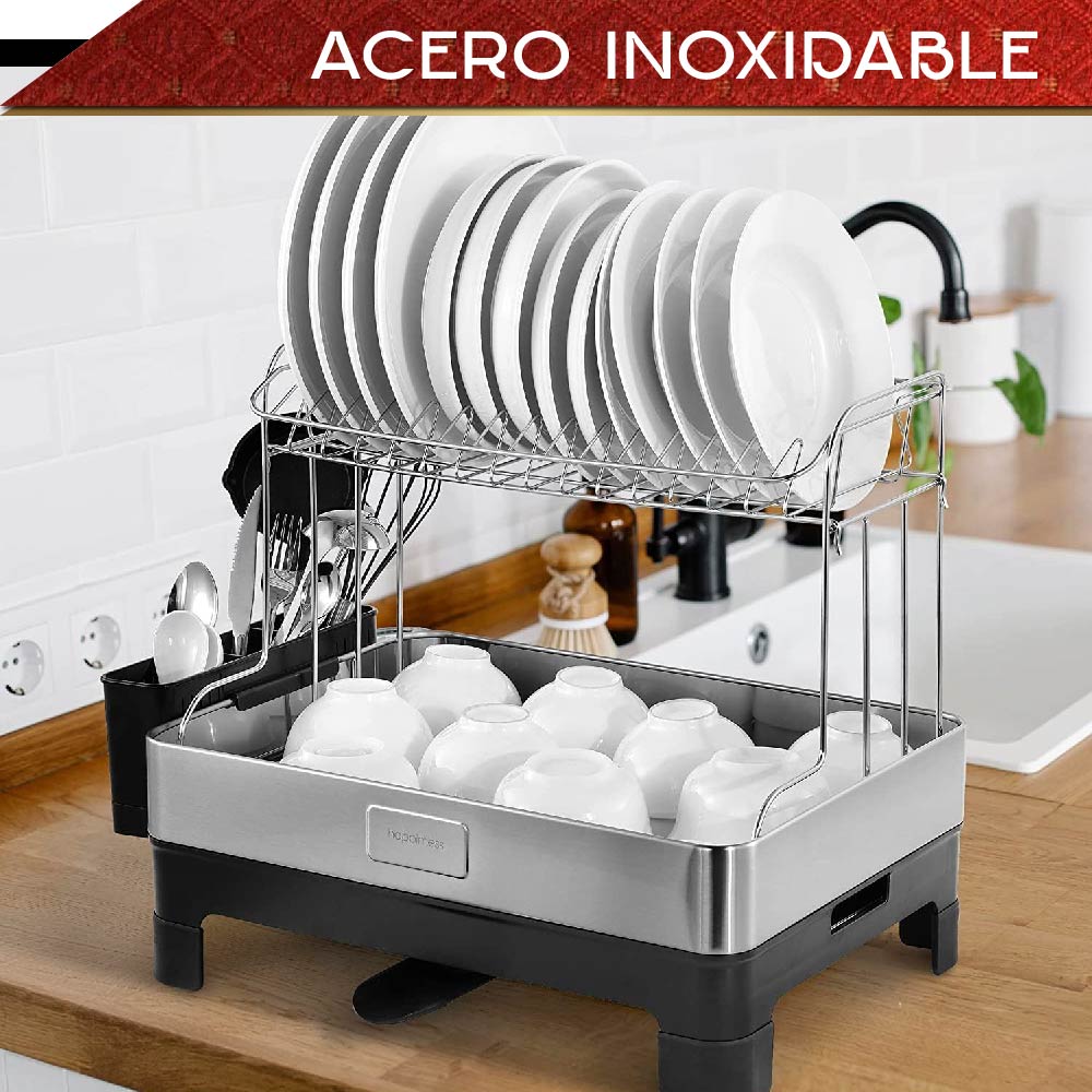 Escurridor Para Platos De Acero Inoxidable Para Fregadero