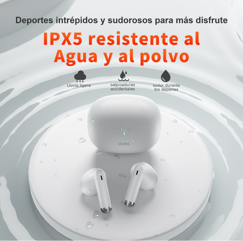 AudIfonos QERE inalámbricos E28, TWS, Bluetooth 5,3, micrófono HD, HIFI, controlador de 13mm, auricular impermeable para juegos de baja latencia.