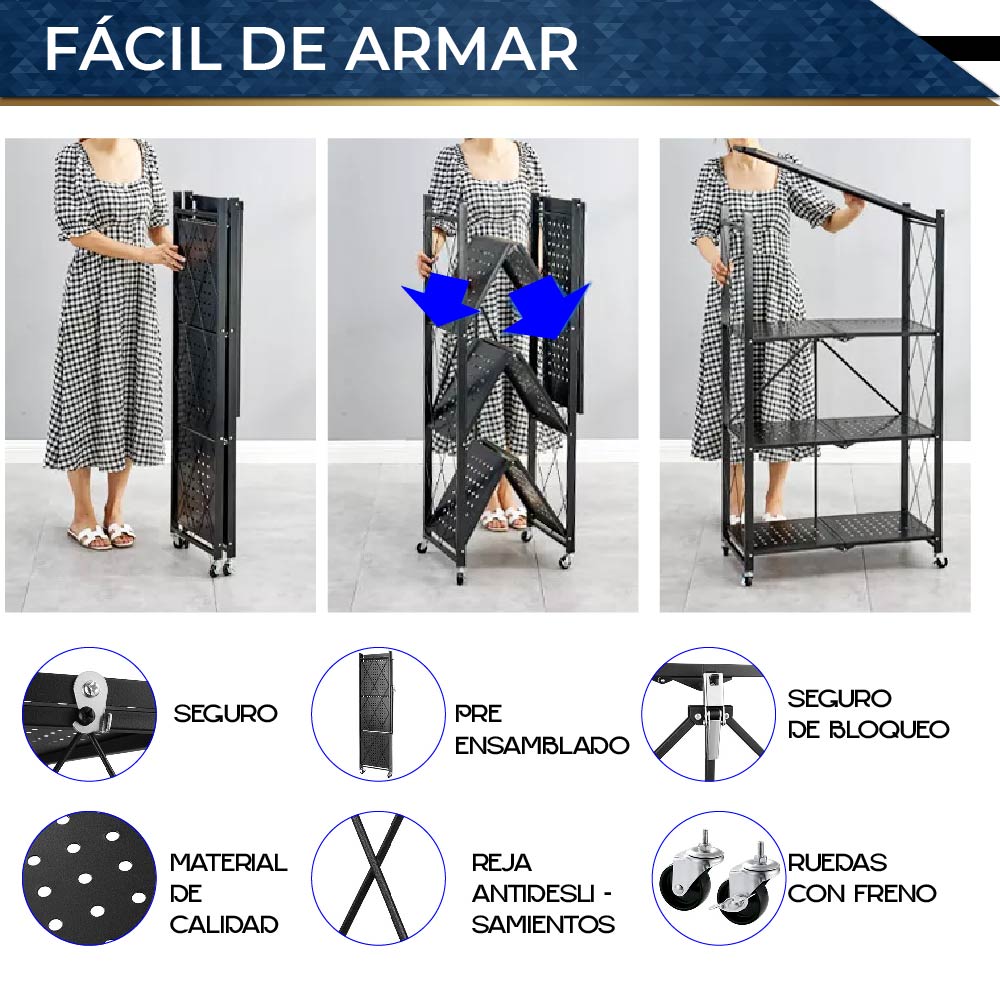 Estante Metalico Anaquel Rack Plegable 5 Niveles