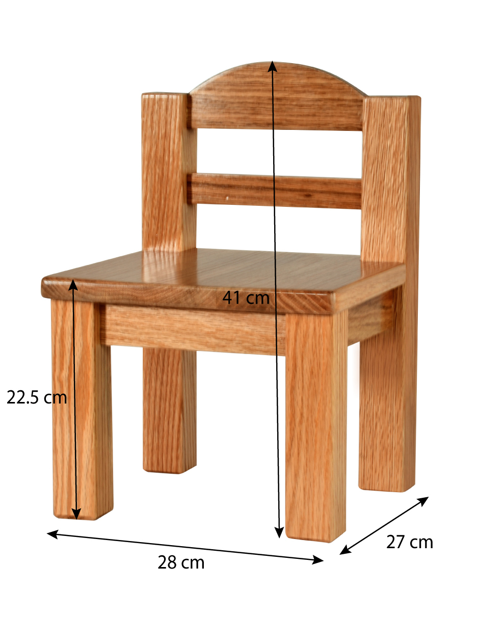 Silla De Madera 100% Encino Para Niños De 1 A 3 Años