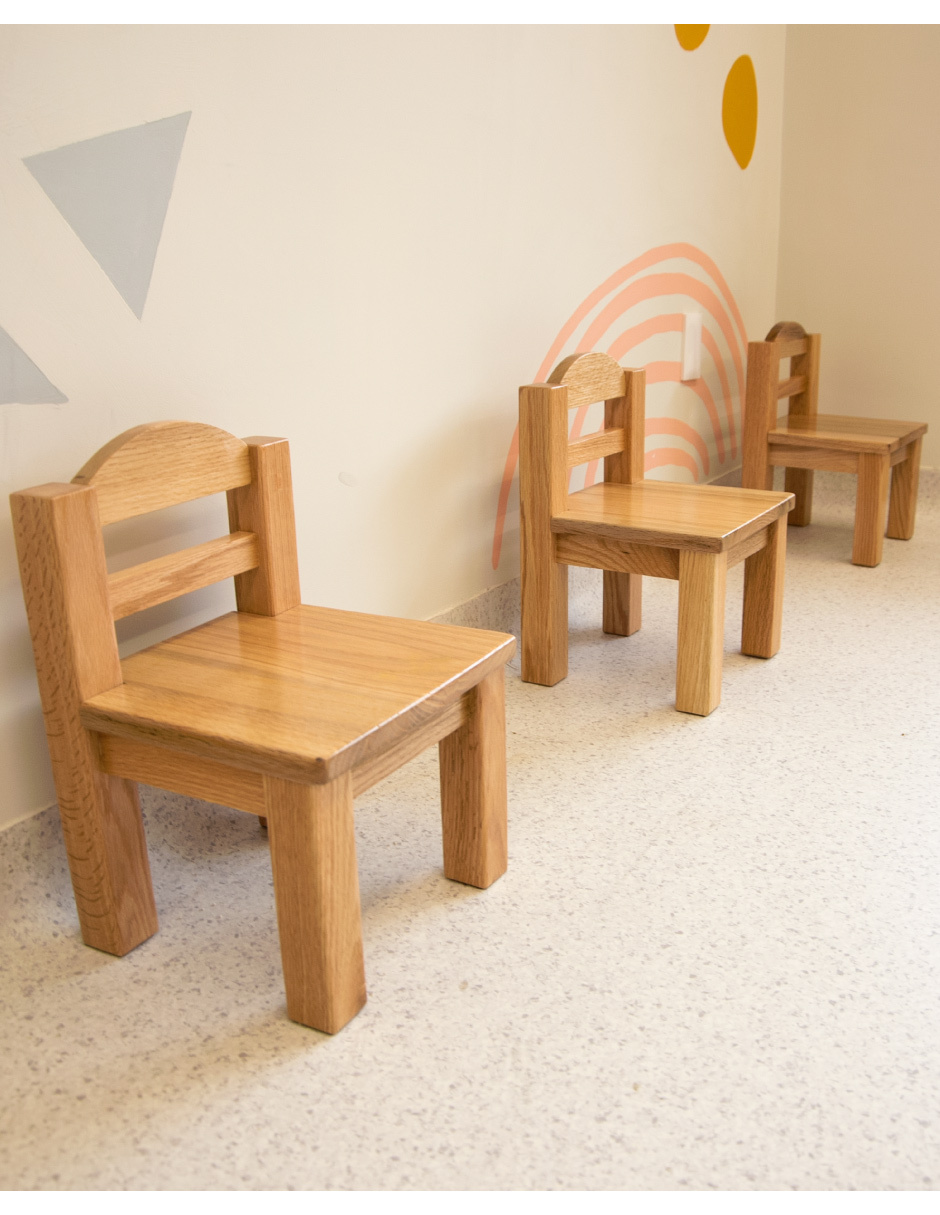 Silla De Madera 100% Encino Para Niños De 1 A 3 Años