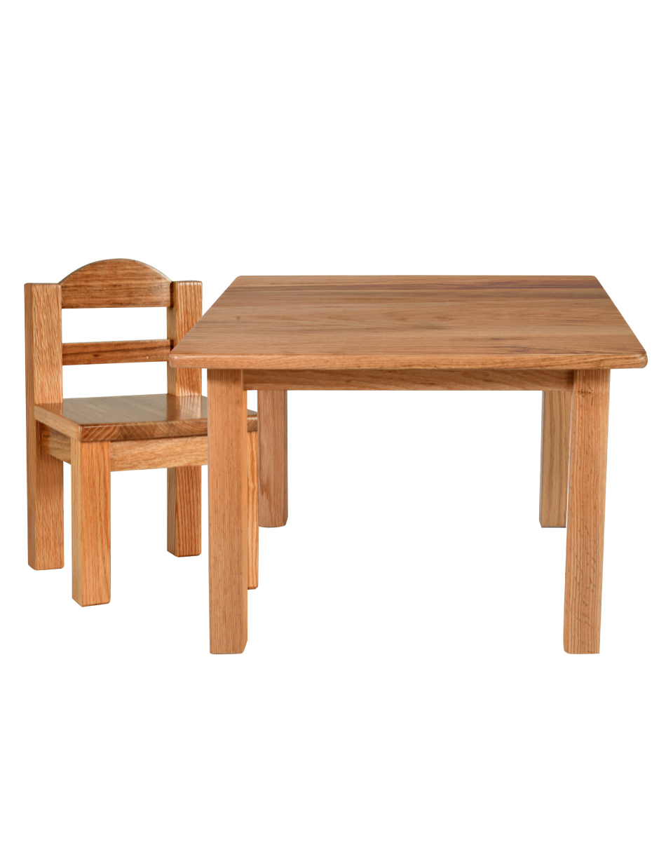Mesa y Silla De Madera 100% Encino Para Niños De 1 A 3 Años