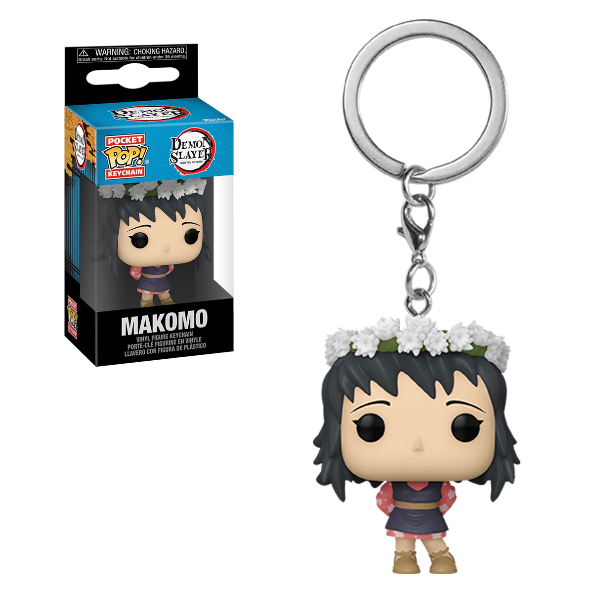 Funko Pop Llavero Makomo Con Flores Demon Slayer Anime Manga Figura Original