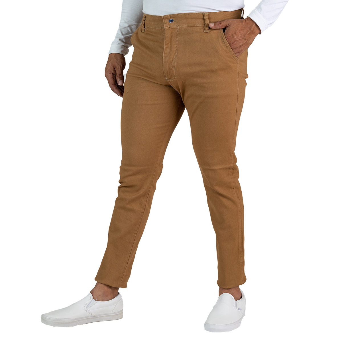 Pantalon Caballero Hombre Casual de Gabardina Strech Skinny 