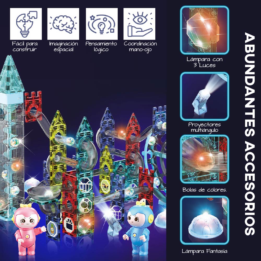 Bloques magneticos Chic Fantasy P80 para construir con Rueda musical