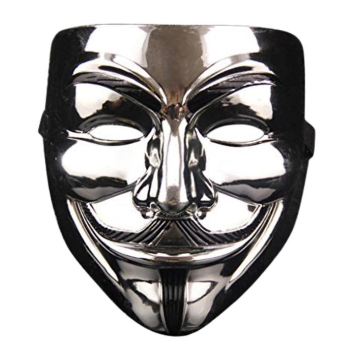 Careta de Anonymous MXMCS-001-22 Silver Máscara Anonymous 22x20x5 cm Plástico PVC, MascSilv