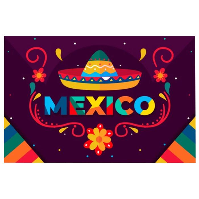 Tela Día de Muertos para Restaurant MXDMO-001-26 221x170cm Lienzo en Tela Día de Muertos Color Azul, Día de Muertos 4