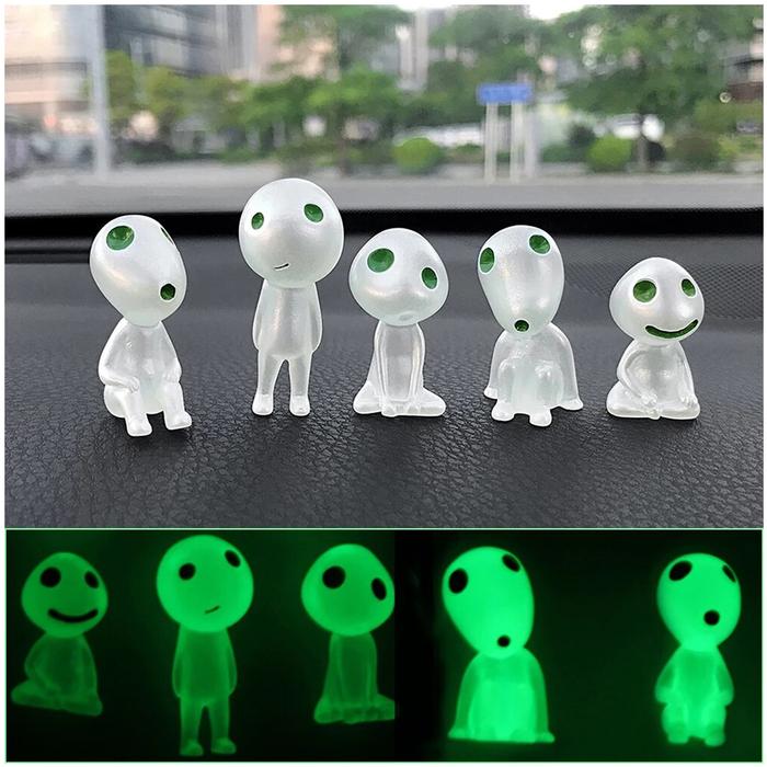 Muñecos para bonsái fluorescentes MXTWG -005-2 50 Pzas Muñeco Verde Fluorescente Resina Transparente Muñecos al Azar, TwinkyGreen