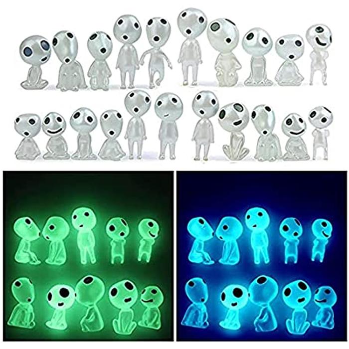 Muñecos fluorescentes de Halloween MXTBG-004-2 40 Pzas Muñeco Verde y Azul Fluorescente Resina Transparente Muñecos al Azar, TwinkyBlueGreen
