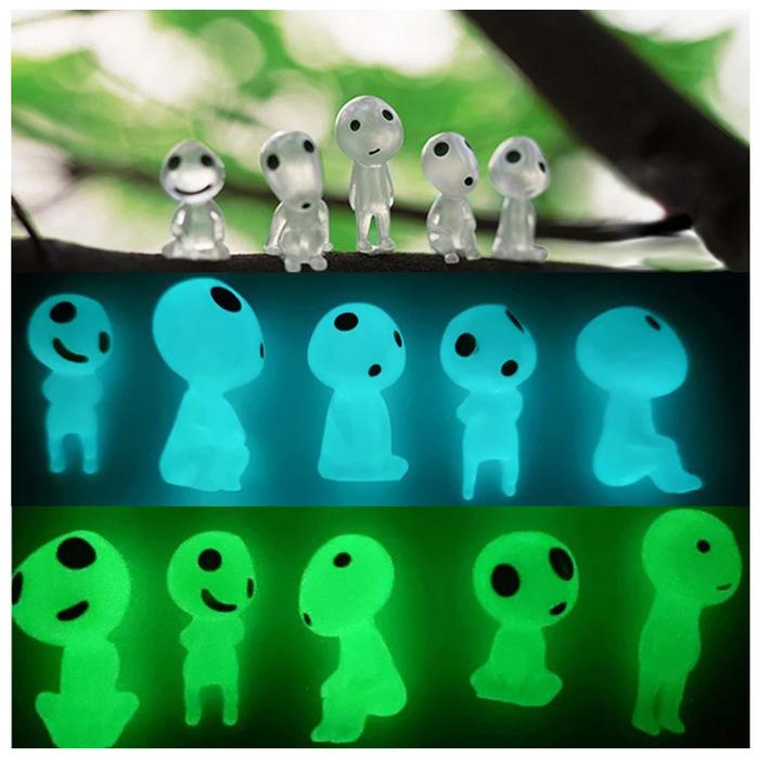 Muñecos fluorescentes de Halloween MXTBG-004-2 40 Pzas Muñeco Verde y Azul Fluorescente Resina Transparente Muñecos al Azar, TwinkyBlueGreen